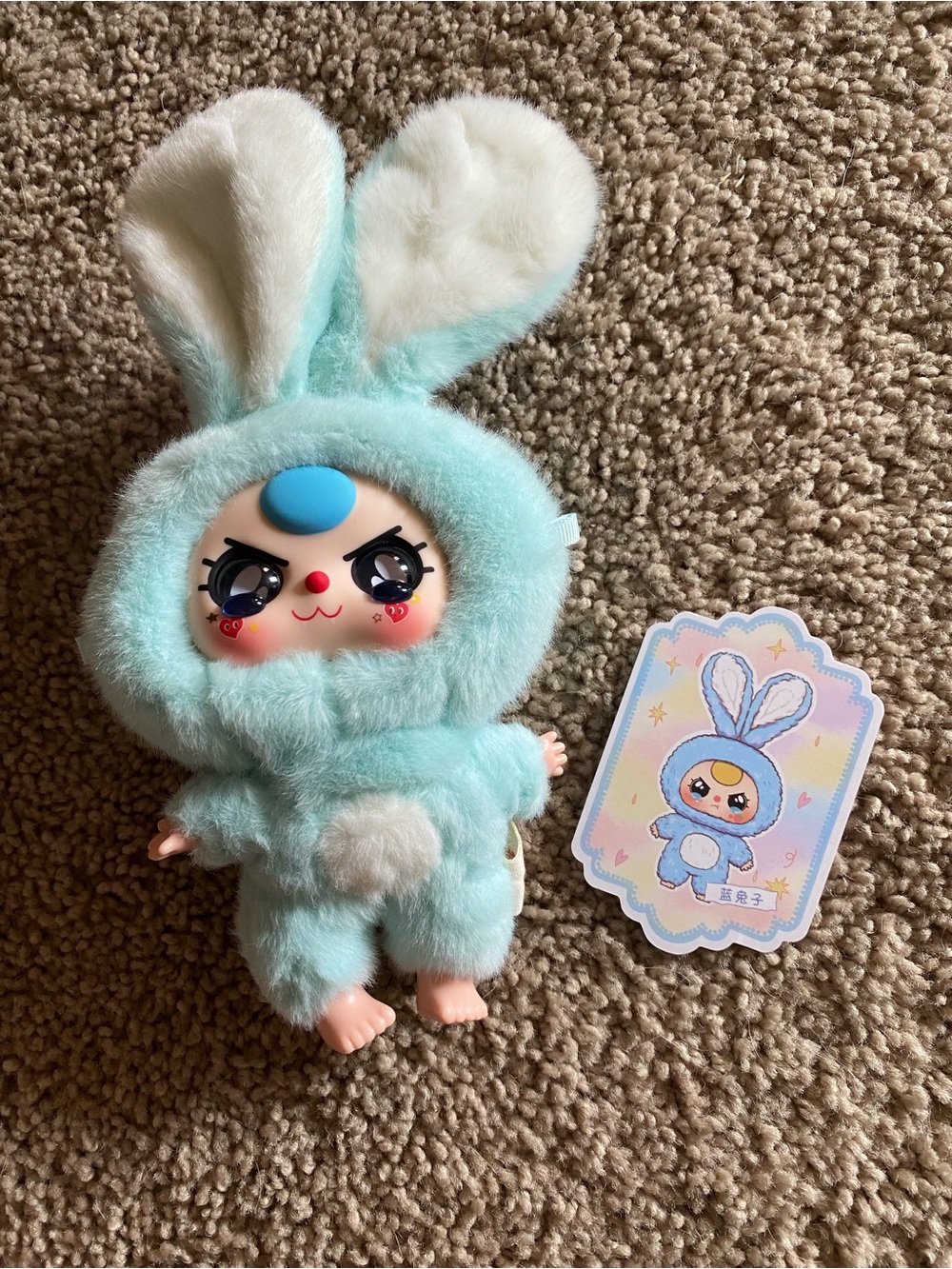 Baby Three Macaron Cute Blue Bunny plush